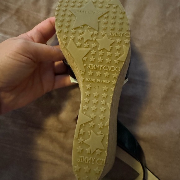 Jimmy Choo Papyrus Cork Wedge Sandals Size 41 - Picture 5 of 7